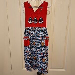 Red and Blue Nautical Dress